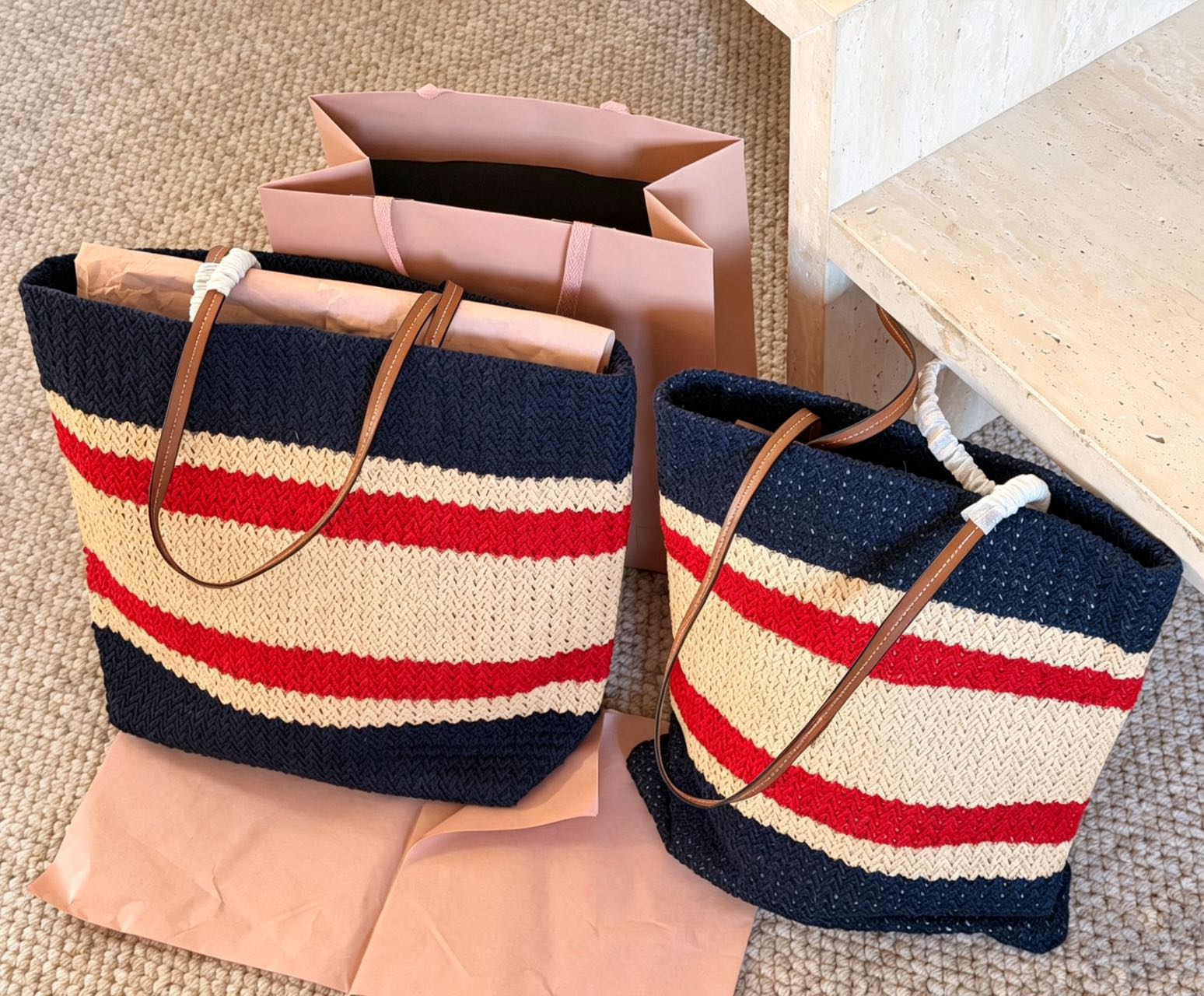 Designer Straw Beach Bags for Women Large Tote Women Crochet Handbags Summer Shoulder Bag Lady Travel Hobo Bag Purses Big Capacity Woven Shopper Holiday Bag PRPU