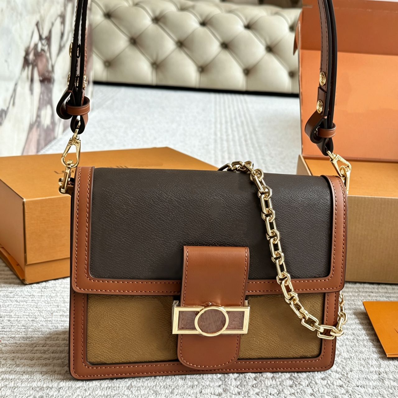Vintage Designer Bags For Women Luxury Crossbody Handbags Totes Classic Metal Corner Shoulder Purses Retro Box Bag Fashion Messenger Bag With Box Womans Purse PRPU