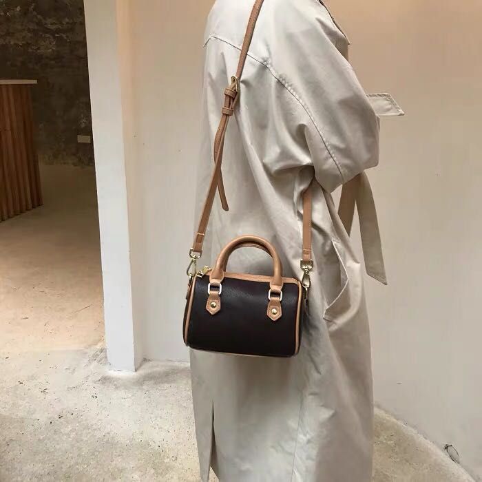 Wholesale new mini boston bags Canvas genuine leather lady messenger bag phone purse fashion satchel nano pillow shoulder bag handbag - 3 of 7