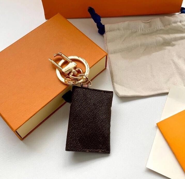 Designer Letter Wallet Keychain Keyring Fashion Purse Pendant Car Chain Charm Brown Flower Mini Bag Trinket Gifts Accessories no box - 3 of 6