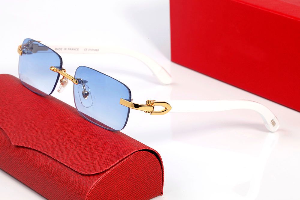 Fashion Sunglasses Frames Designer Eyeglasses Transparent Square Buffalo Horn Glasses Frame Men Women Retro Sports Wooded Legs Case Sunglass Eyeglass Eyewear - 5 of 9