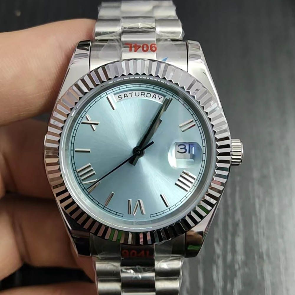 U1 Factory St9 Steel News Men Watches Green Dial Automatic Mechanics 41MM Sapphire Glass Stainless mens watch - 6 of 8