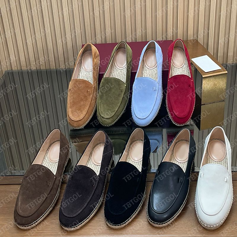2026 New Women's Chic Espadrille Flats Designer Loafers Straw Woven Slip-On Slippers Soft Suede Leather Casual Summer Shoes 1034 - 8 of 8