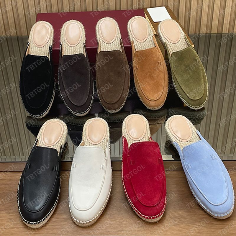 2026 New Women's Chic Espadrille Flats Designer Loafers Straw Woven Slip-On Slippers Soft Suede Leather Casual Summer Shoes 1034 - 2 of 8