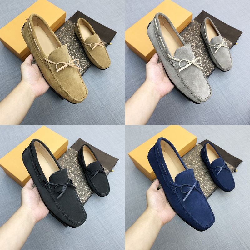 Designer Men Suede Bow Slip On Driving Loafers Low Top Oxford Shoes Soft Flat Moccasin Shoes Comfort Daily Walking Casual Business Footwear High Quality 948 - 8 of 8