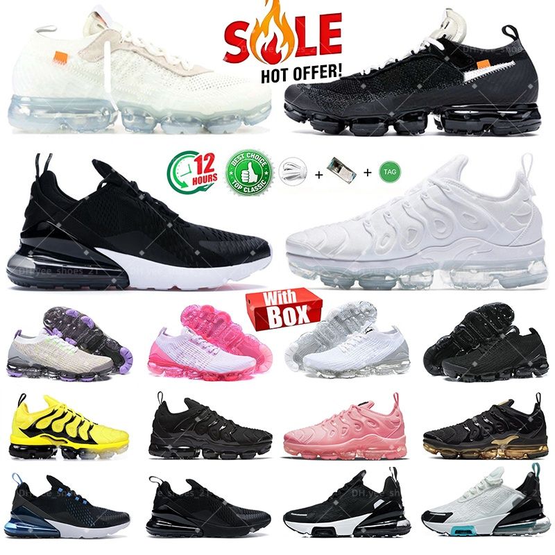 With Box Tn Plus Running Shoes 270 Mens Women Sneakers Triple White Black Cherrys Re Knicks University Blue Game Royal Obsidian Walking Sports Trainers Size 36-47 - 1 of 8