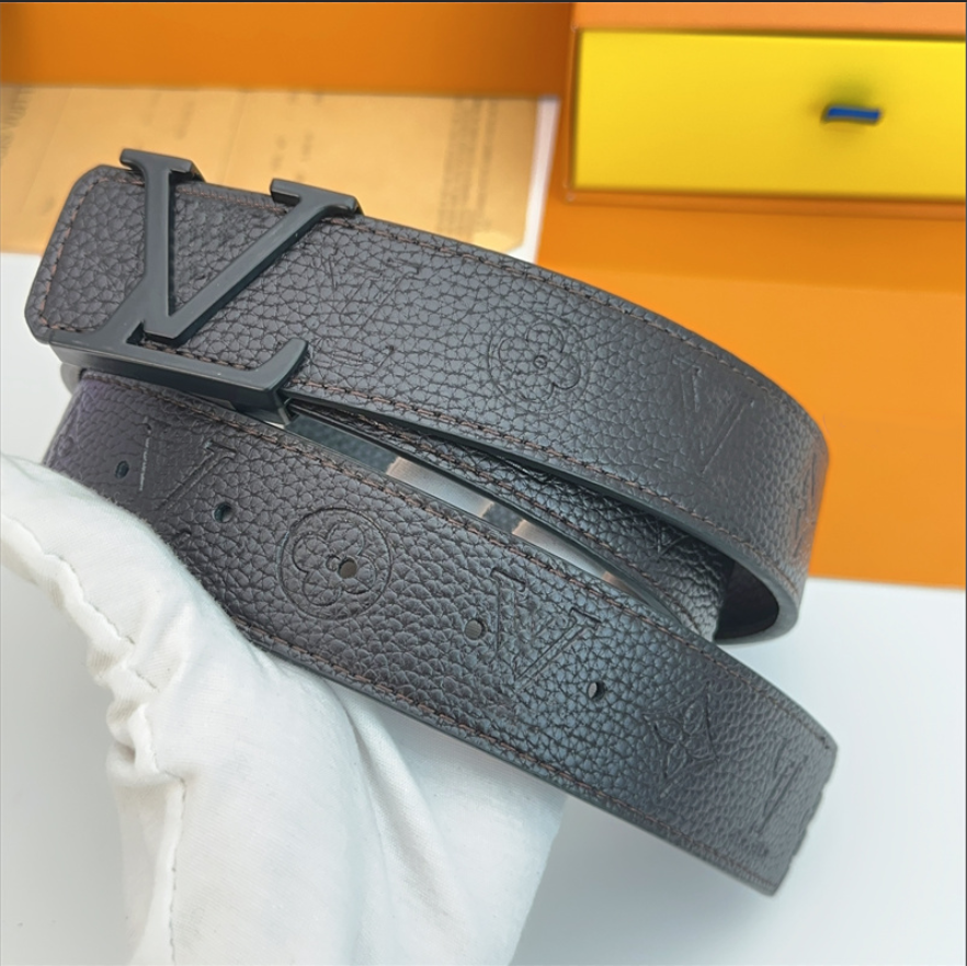 Luxury belt men designers for belts fashion business daily belt wholesale mens waistband womens metal letter buckle reversible with box - 2 of 8