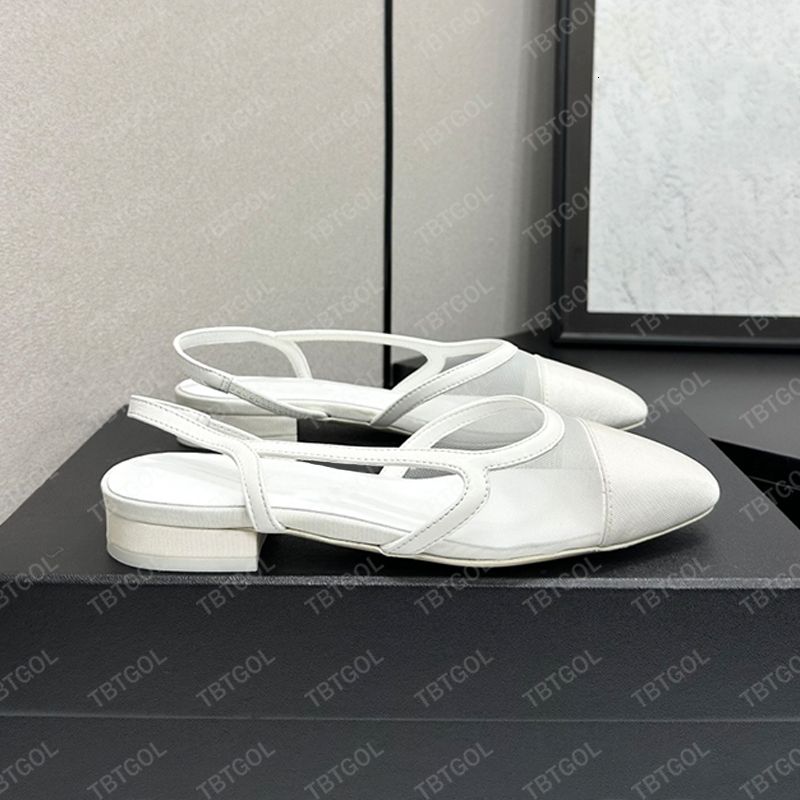 Free Shipping 2026 New Arrival Women 10A Mesh Ballet Flats Designer Bow Slingback Pink Party Dress Pumps 1058 - 8 of 8