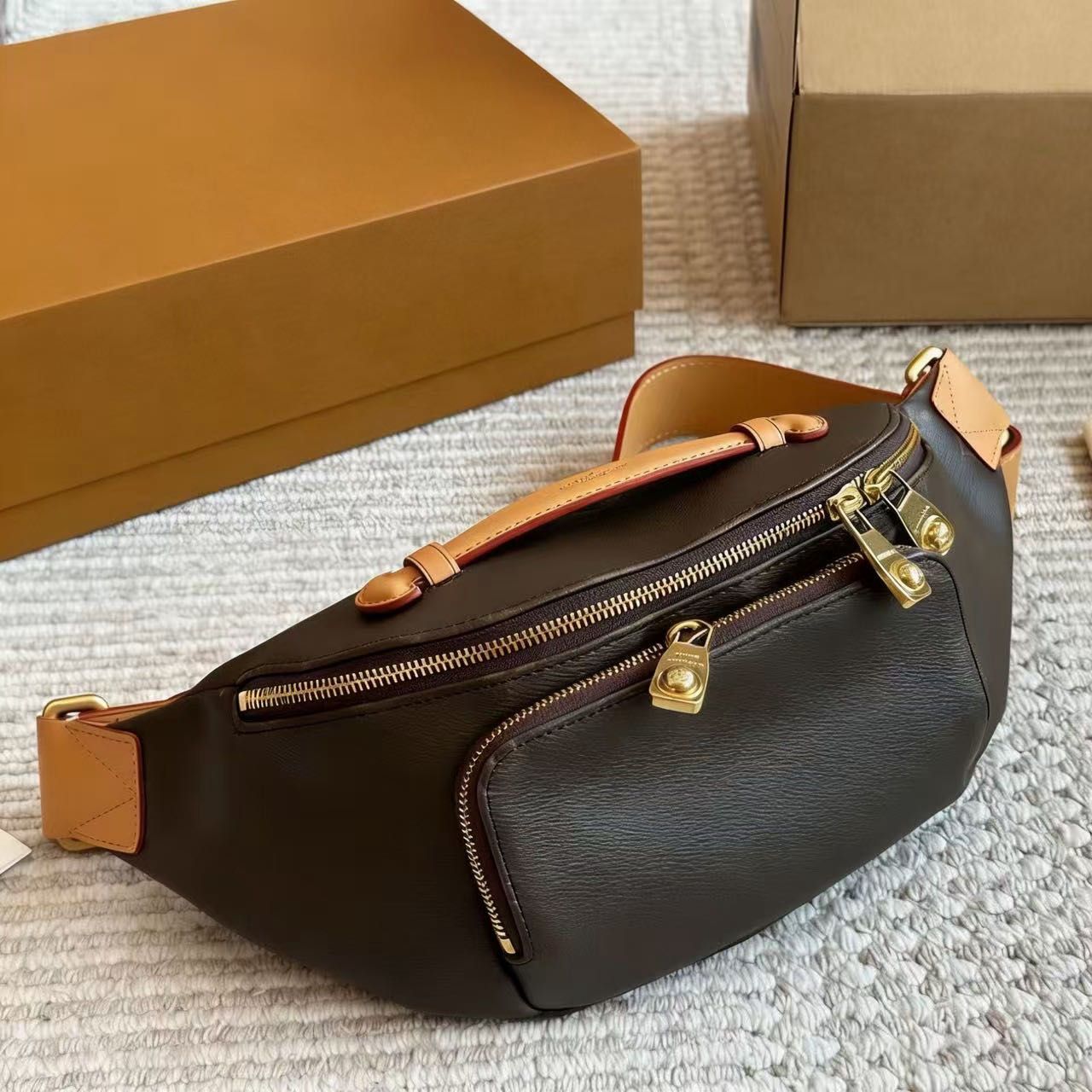 Luxury Genuine Leather Shoulder Bag Women Vintage Boston Crossbody Handbags Rich Texture Large Capacity Commuting Tote Fashion Purse Travel Bag Womens Purse PRPU - 5 of 8