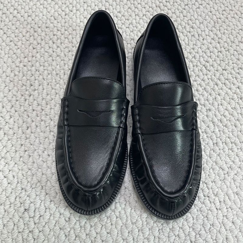 Top Designer Pleated Penny Loafers For Men Women EU47 Genuine Leather Le Loafer Mules Slippers Creased Suede Flat Shoes Slip On Dress Shoes 1137 - 4 of 8