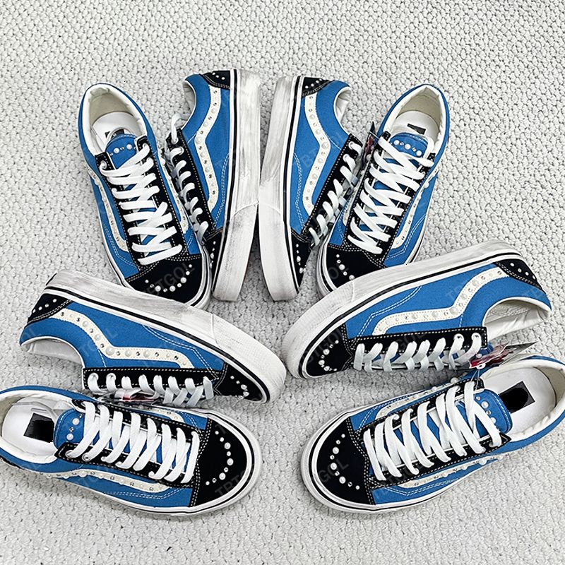 2026 Pearlized Canvas Shoes Luxury Brands Old Sneakers Mens Women Designer Trainers Vintage Sports Casual Shoes Lace-Up Walking Shoe 1083 - 7 of 9