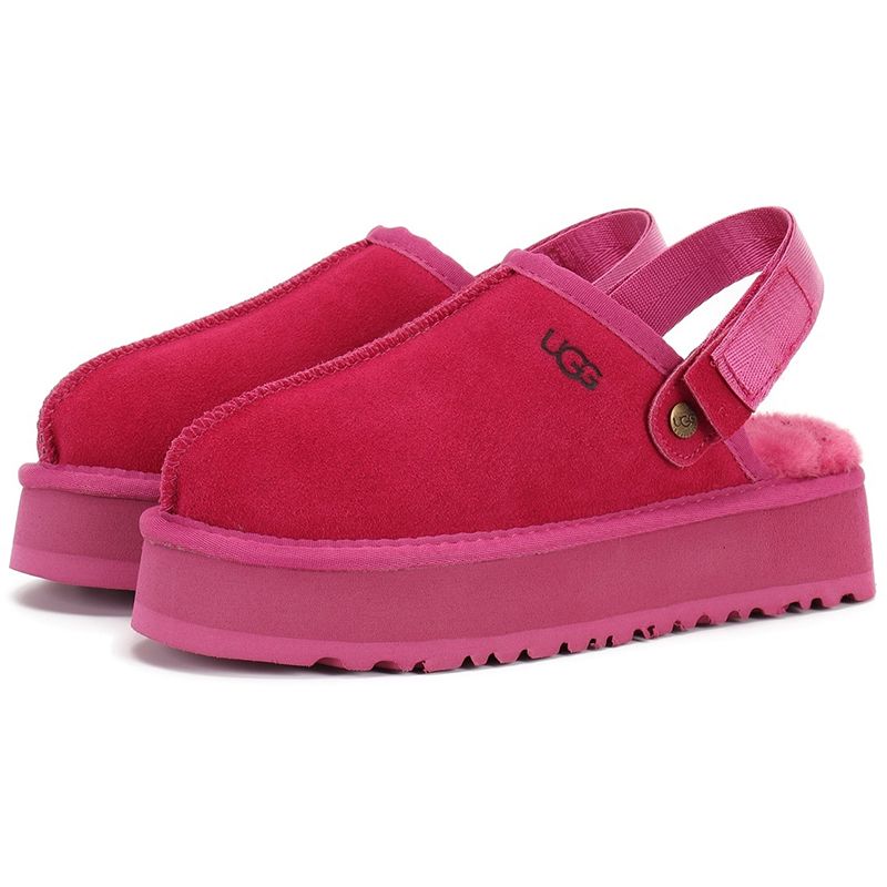 UGG Women's Goldenstar Platform Slippers Adjustable Strap Back Band Suede Shearling Lined Slip On Winter Outdoor Mule Slides Multiple colors - 8 of 8