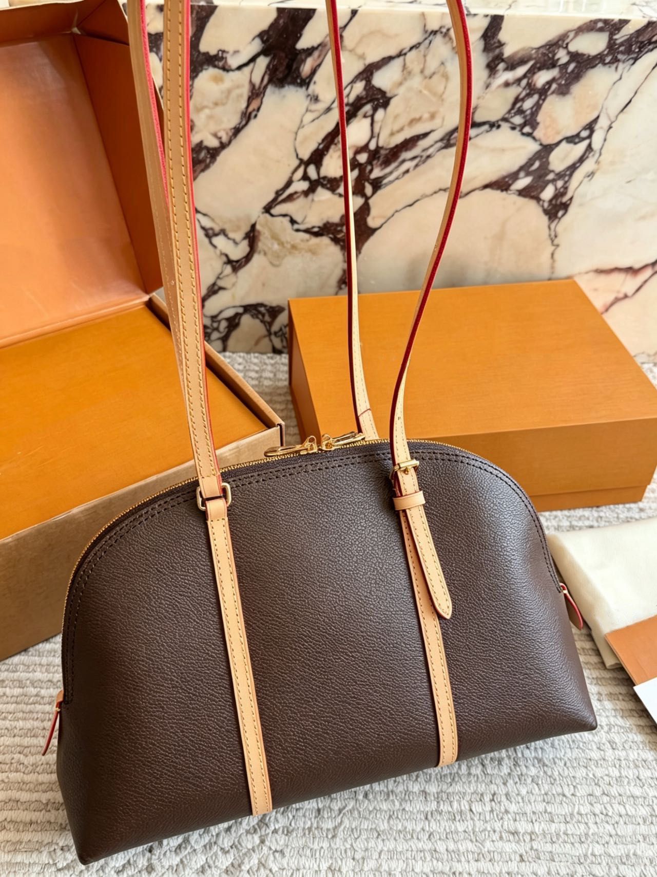Luxury Hobo Bags For Women Designer Large Capacity Tote Handbags Classic Leather Shoulder Purses With Removable Pouch Fashion Travel Bag With Box Womans Purse PRPU - 2 of 8