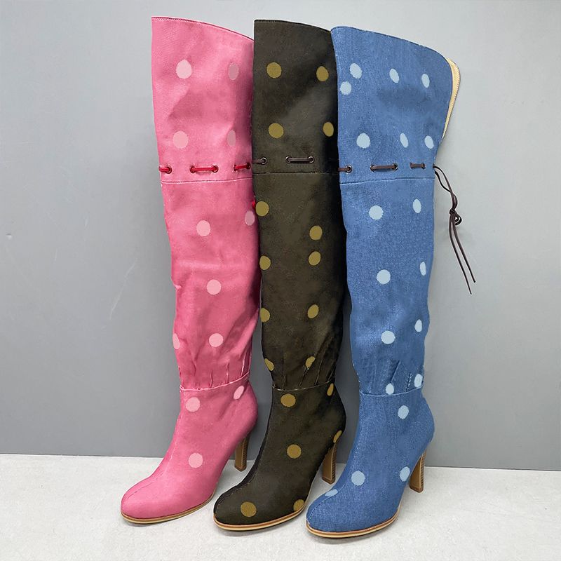 Women Designer Boots Over The Knee Boots Winter Long Boot Adjustable Straps Canvas Zipper Laces Original Shoes Ladies Girls Sexy High Boot 317 - 9 of 9