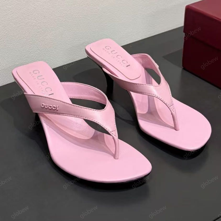 Womens Vittoria Thong Sandals Designer Woman High Heels Fashionable Lady Clip ToeSandals Cone Shaped Leather Covered Heel Outdoor Party Vacation Miss Shoes - 7 of 8