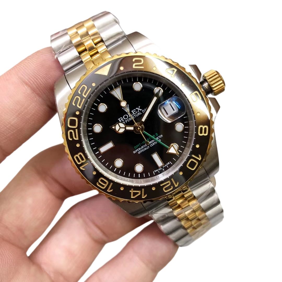 Rolex GMT Master 2 Root Beer 40mm Upgraded Jubilee Strap Automatic Stainless Steel Watch Bezel Men's Watch Sapphire Glass Case New Black Case - 8 of 8