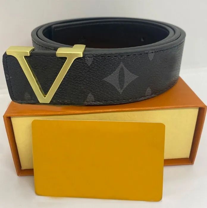 Casual mens belt Fashion Mens belt womens designer belt Daily business leather belts Metal smooth buckle ceinture Size 100cm-125cm optional Box With Box - 7 of 7