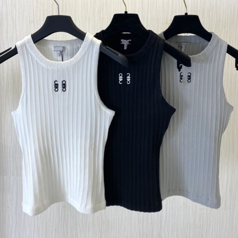 New Fashion Clothing Cotton Tank Top Fashion designer Knitted Vest for Women - 2 of 8