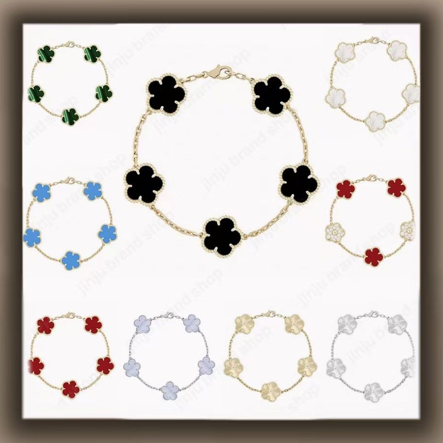 5 flower bracelet designer jewlery designer for women luxury clover bracelet sterling silver jewelry 925 diamond bracelet fashion braclet bracelet wholesale gift - 2 of 9