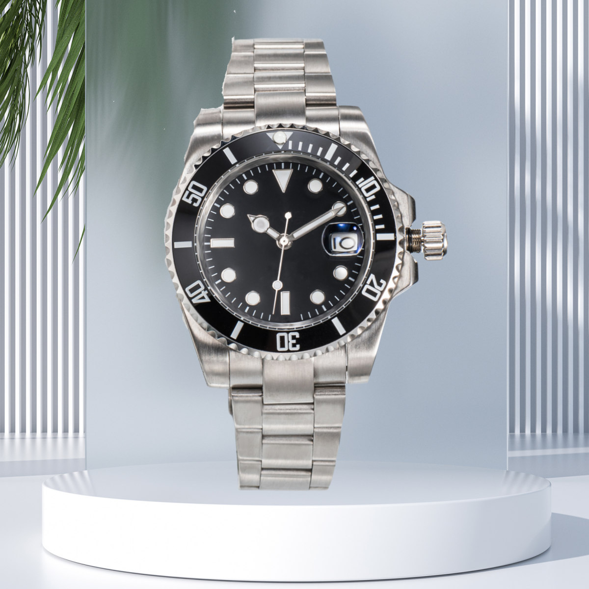 Sliding lock luxury ceramic bezel sapphire glass men's watch 2813 automatic mechanical watch 41mm fashion watches men's 904L stainless watch - 3 of 9