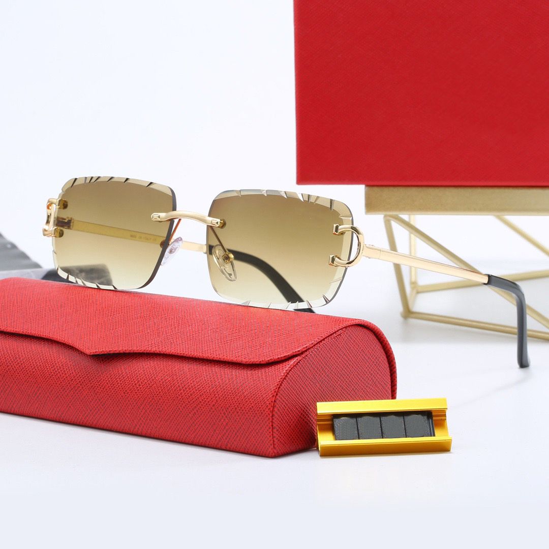 Luxury Designer Sunglasses Mens Rimless Panther Sunglasses Womens Polarized UV Protection Sun Glasses Vintage Driving Shades Lunettes De Soleil Femme - 4 of 8