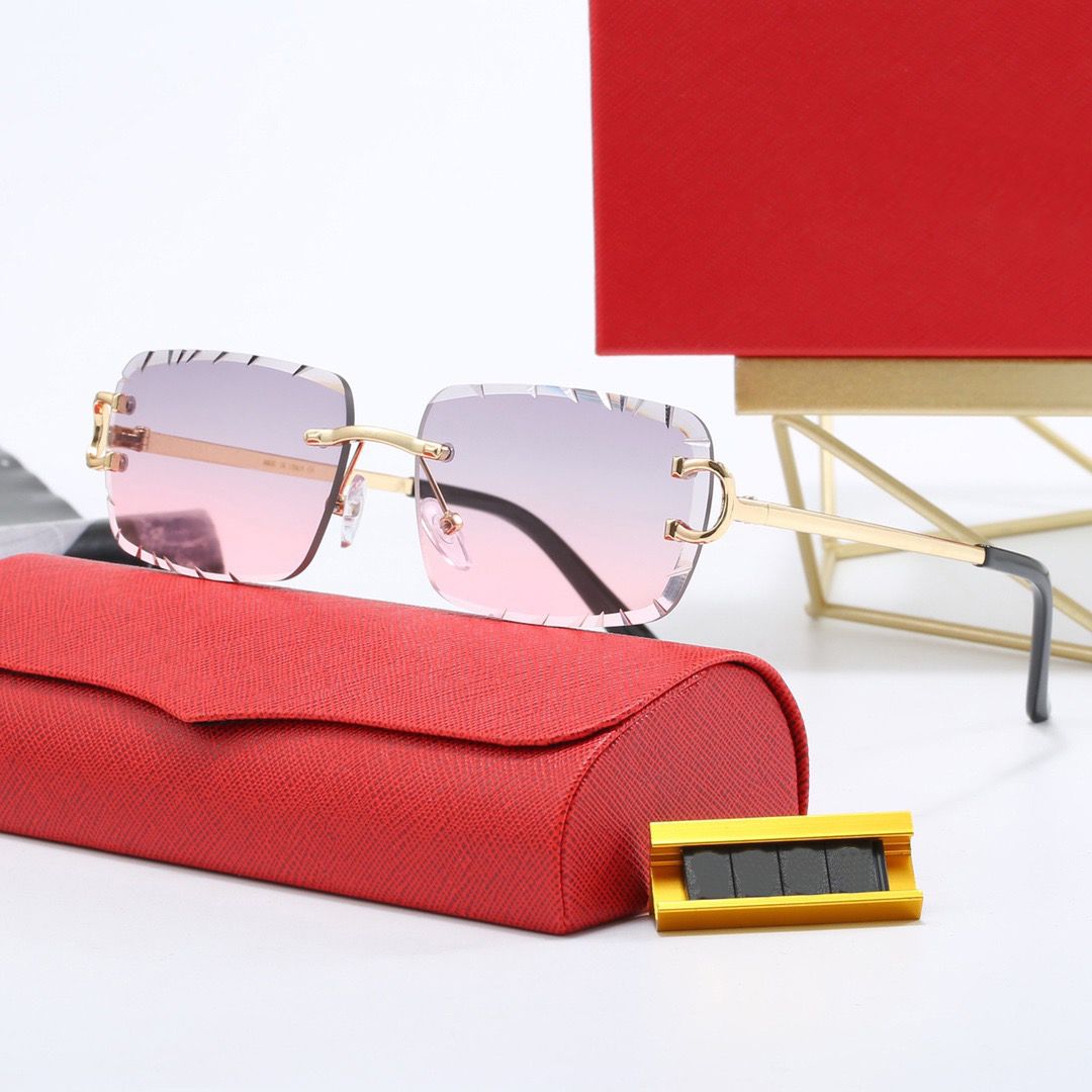 Luxury Designer Sunglasses Mens Rimless Panther Sunglasses Womens Polarized UV Protection Sun Glasses Vintage Driving Shades Lunettes De Soleil Femme - 3 of 8