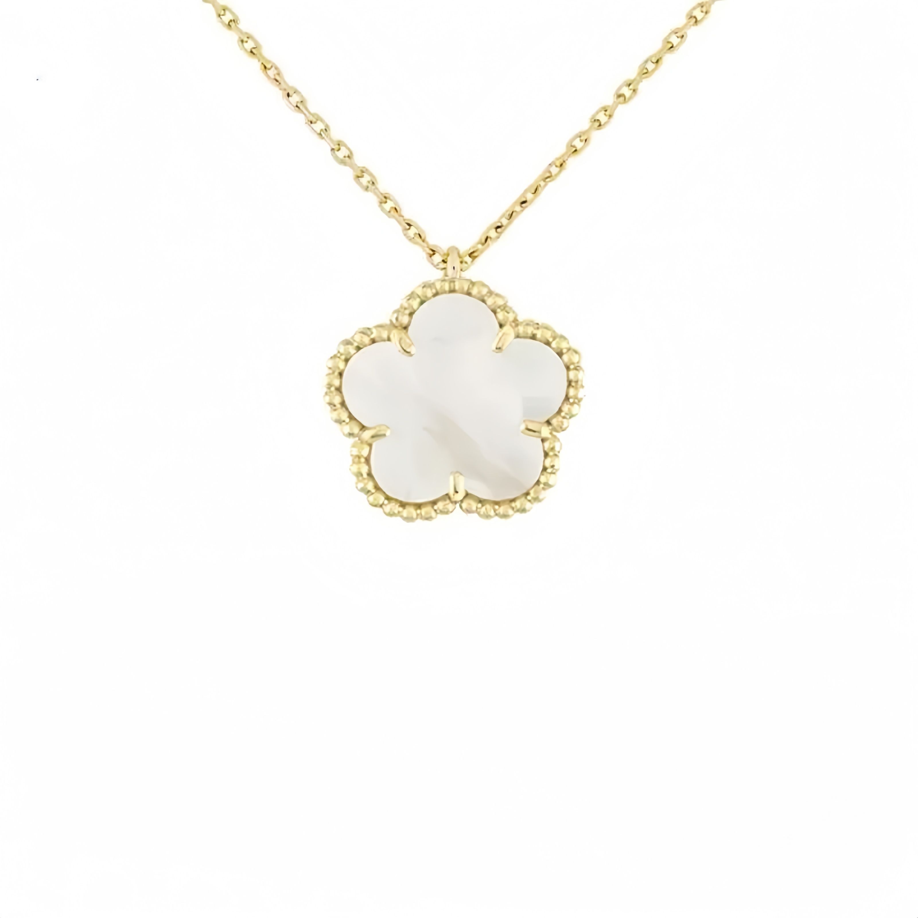 Luxury 4 Four Clover Necklace Luxury Designer Jewelry Set Pendant Necklaces Bracelet Stud Earring Women Christm Valentine's Day Birthday Gift Gold Flower Necklace - 4 of 9