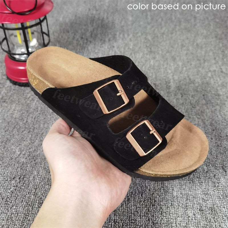 Designer Slides Slippers for Men Boston clog sandals Arizona Soft footbed Suede Sandals Summer Beach Flats Slipper chestnut Big Buckle Shearling Womens Mens Shoes - 8 of 8