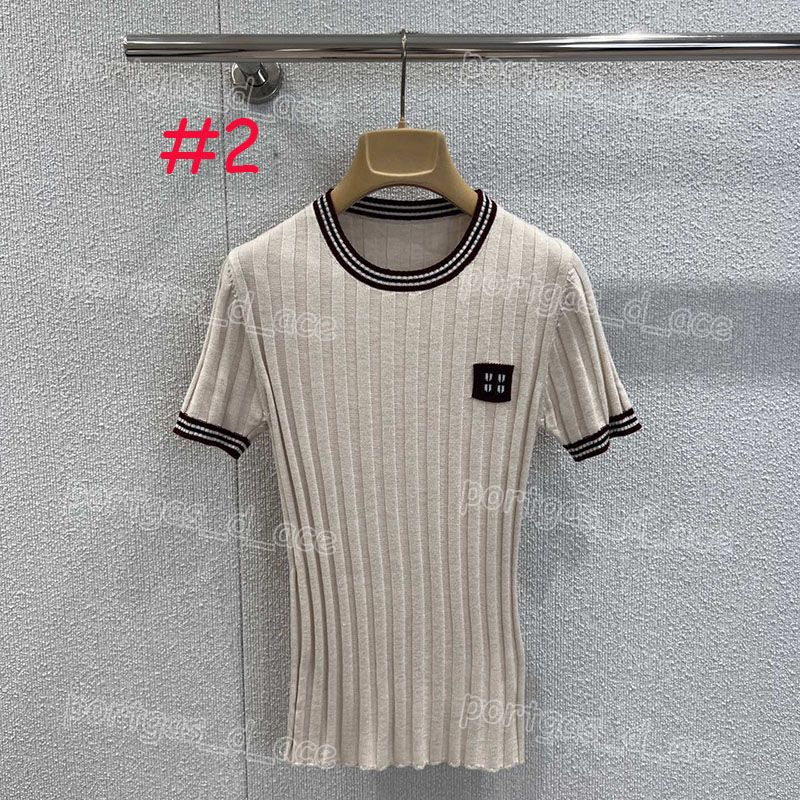 Luxury Letters Knits Polos Tops For Women Designer Pleated Mini Skirt Summer Knitted Tennis Sporty Jumpers Sexy Y2k Crop Slim Fit Tank Vest - 3 of 8