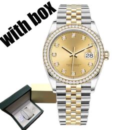 mens diamond lady watches automatic mechanical movement wristwatches full stainless steel watch luminous sapphire glass montre de luxe 28-36-41mm - zorviavip