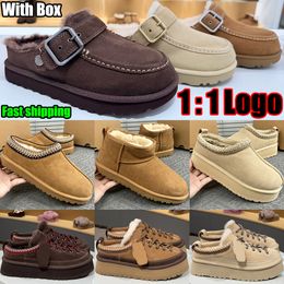 Designer Shoe Goldenstar Evelina Clog Slippers Women Men Tasman Slides Bailey Bow Tazz Boots Suede Furry Lined Buckle Strap Fall Driftwood Chestnut Sand Winter Shoe - zorviavip