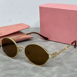 MU Classic Sunglasses Women HOT Designer Fashion Retro Eyewear Outdoor Beach Leisure Style Goggles UV400 Anti-Ultraviolet Metal Oval Full Frame Random Box High - zorviavip