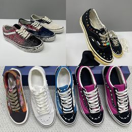 Pink Blue Eu45 New Luxury Canvas Walking Shoes Sneakers For Men Women Pearl Trainers Vintage Sports Casual Shoes Lace-Up Shoe 1083 - zorviavip
