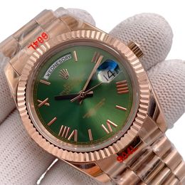 U1 Rolex Day Date 40MM Rose Gold Case Automatic Stainless Steel Watch Bezel Men's Watch Sapphire Glass Case New - zorviavip