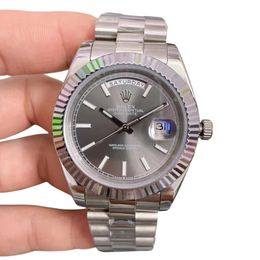 U1 Rolex Day Date 40MM Silver Case Automatic Stainless Steel Watch Bezel Men's Watch Sapphire Glass Case New - zorviavip