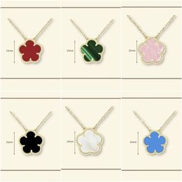 necklace designer for women Classic 15MM necklace clover stainless steel jewlery mother of pearl diamonds flower pendant necklace designer jewelry women gift box - zorviavip
