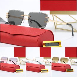 Designer Sunglasses Sports Mens Women Gold and Silver Frameless Metal Round Oval Optical Frame Black Grey Blue Transparent Lens Sun Eyewear Fashion Glasses - zorviavip