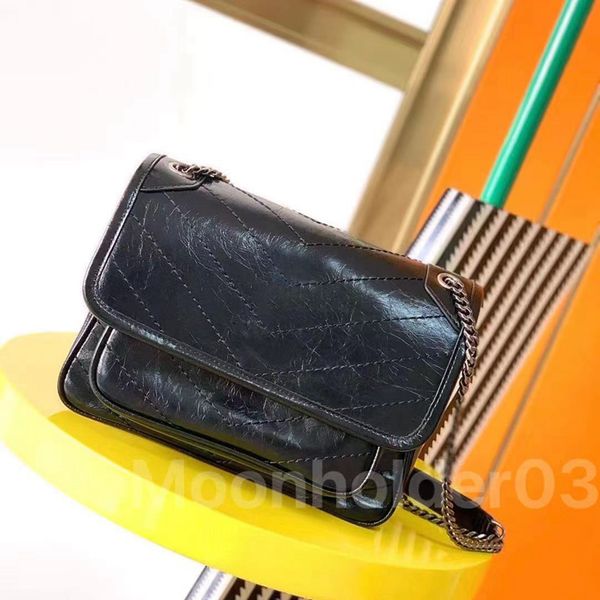 Handbag luxury designer niki shoulder bag waxy leather messenger bags women cross body bag Satchel lady vintage design sacoche fashion classic Stripes Turquoise - Bags, Luggage & Accessories - zorviavip
