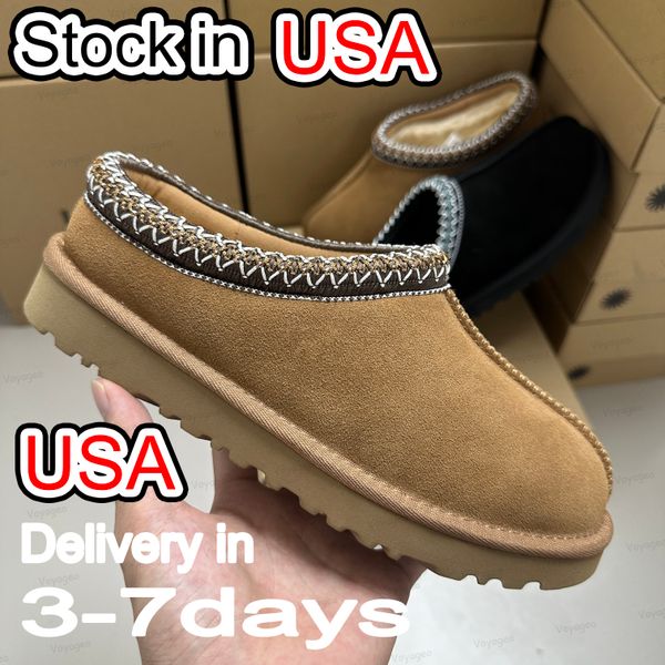 Tasman Slippers Designer Men Women Tazz Mustard Seed Chestnut Sand Fur Slides Sheepskin Classic Ultra Mini Platform Boot Winter Slip-on Shoes Suede Evelina Clog 35-47 - Shoes & Accessories - zorviavip