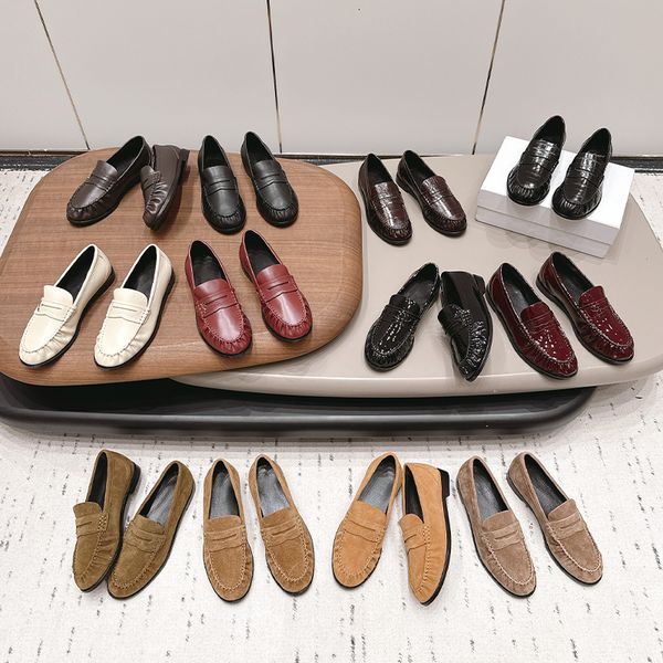 Premium Designer Loafers Mules Men Genuine Leather Ruched Penny Loafers Men Pleated Slippers EU47 Women Loafer Luxury Le Loafers Slip On Dress Shoes 1137 - Shoes & Accessories - zorviavip