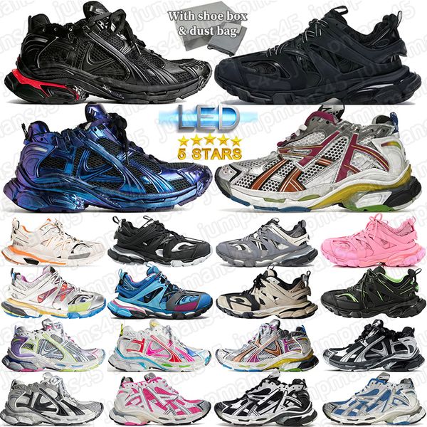 Top Quality Track Led Runners Designer Shoes Tracks 3 3.0 mens loafer womens Platform Sneakers Multicolor Luxury Paris Gomma Leather Extraordinary Trainers With box - Shoes & Accessories - zorviavip