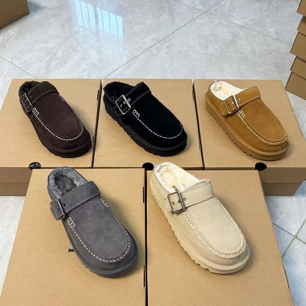 New Designer Evelina Clogs Tasman Slipper Winter Warm Slides Women Backless Loafers Goldenstar Platform Mules Boots Slippers Cozy Slip On Shoes 1179 - Shoes & Accessories - zorviavip