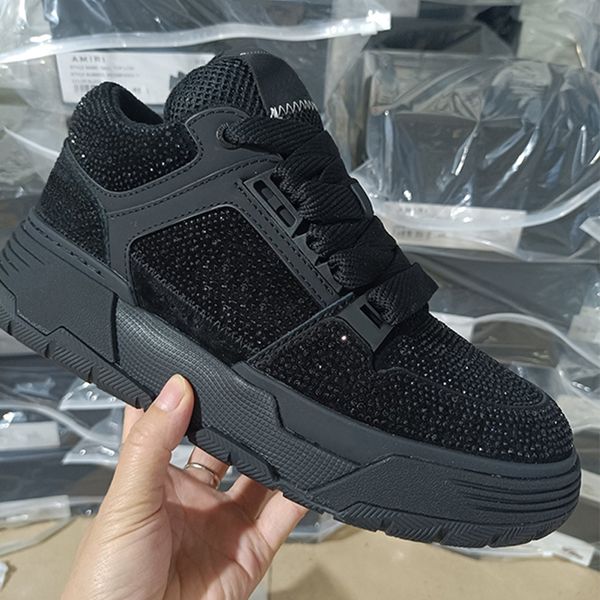 Designer Comfortable Platform Casual Shoes with Rubber Sole for Men and Women MA-1 Sneakers Crystal Embellished Genuine Leather Sneakers 973 - Shoes & Accessories - zorviavip