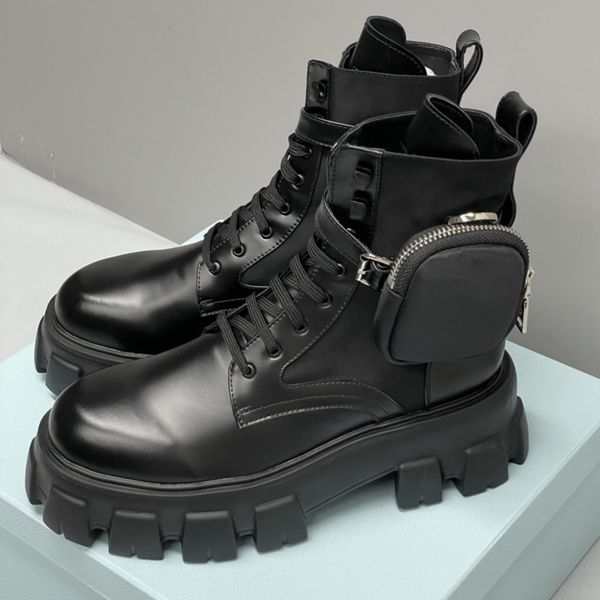 Designer Men Women Rois Ankle Boots Platform Martin Booties Real LeatherWith Removable Pouch Black Lady Outdoor Booties Shoes With Box High Quality 43 - Shoes & Accessories - zorviavip