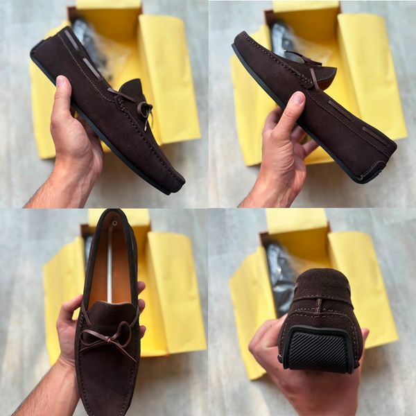 Designer Men Suede Bow Slip On Driving Loafers Low Top Oxford Shoes Soft Flat Moccasin Shoes Comfort Daily Walking Casual Business Footwear High Quality 948 - Shoes & Accessories - zorviavip