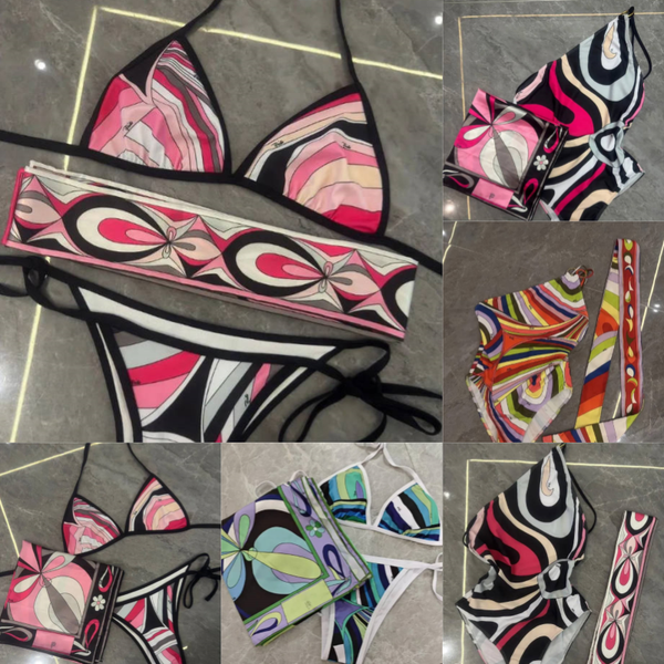 Women's Retro Geometric Abstract Print Swimwear Beach Vacation Bathing Suit Stretchy Quick-Dry Swimsuit - Apparel - zorviavip