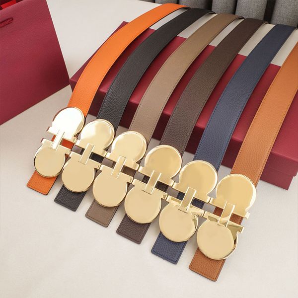Mens Woman Belt Luxury Genuine Leather Belts Golden Silver Smooth Buckle 3.5cm 3.8cm Width Man Woman Waistband Lychee Texture 16 Model Optional Waist Girdle - Fashion Accessories - zorviavip