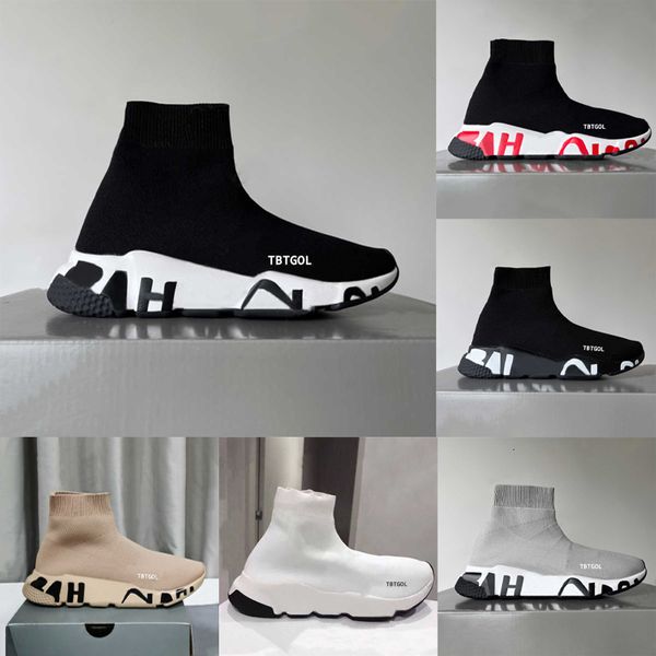 Designer Casual Shoes Sock Sports Trainers 1.0 2.0 3.0 Lace-up Trainer Luxury Women Men Nude Glitter Graffiti Runners Sneakers Socks Boots Knit Outdoor Free Shipping 017 - Shoes & Accessories - zorviavip