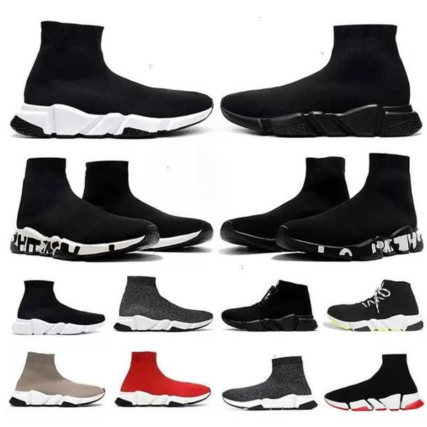 26S Hot Knit Sock Platform Sneakers Casual Sports Trainers 1.0 2.0 3.0 Lace-up Boots Luxury Unisex Glitter Runners Graffiti Outdoor Walking Shoes NO017 - Fashion Collection - zorviavip