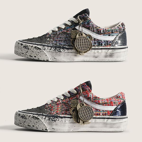 2026 Men Canvas Shoes Luxury Pearlized Sneakers Pearls Design Trainers Old Sports Casual Shoes Lace-Up Walking Shoe 1083 - Shoes & Accessories - zorviavip